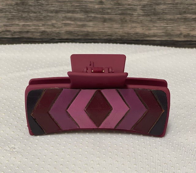 Burgundy/Purple Leather Claw Clip