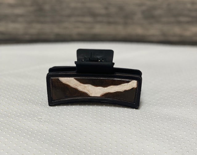 Animal Print leather claw clip