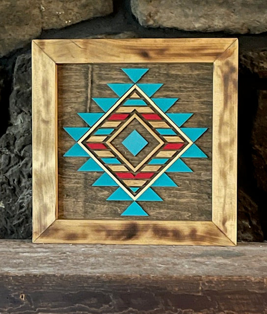 Aztec Wood Sign with brown background