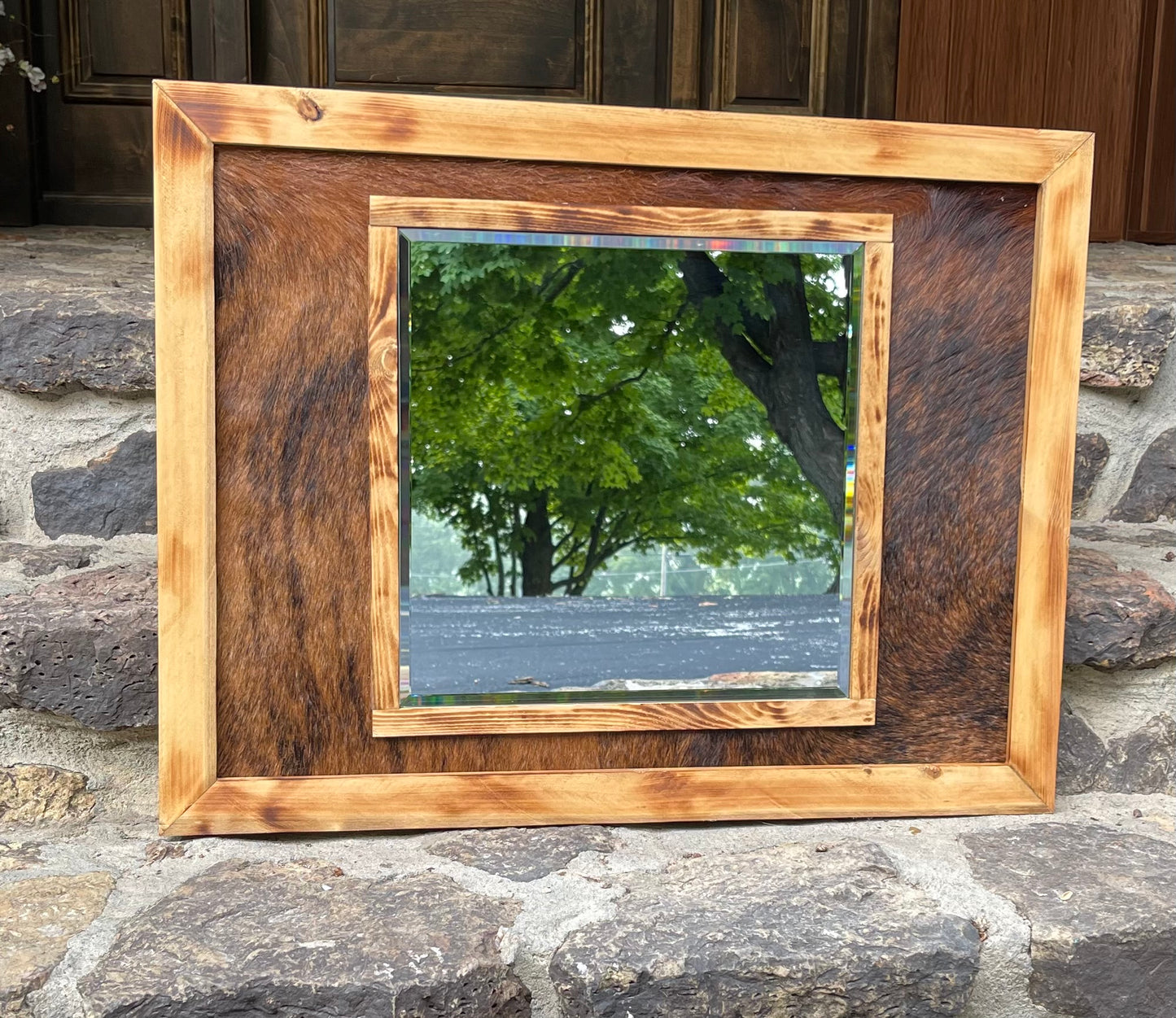 Brindle Hair on hide mirror