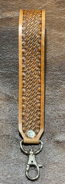 Basket Weave Leather Wristlet