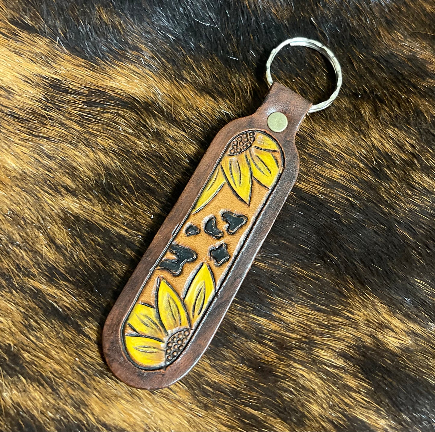Sunflower cheetah keychain
