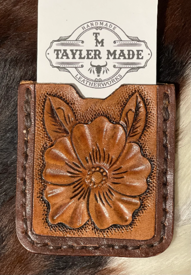 Tooled Leather Card Holder