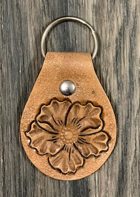 Leather Flower Keychain