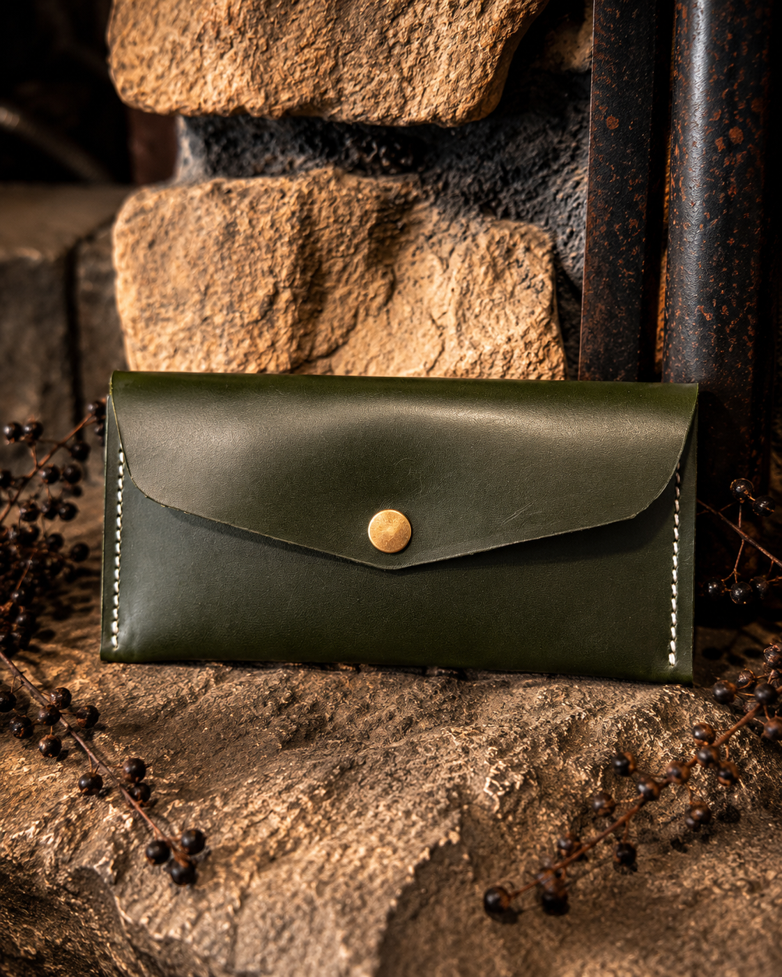 Green Leather money envelope