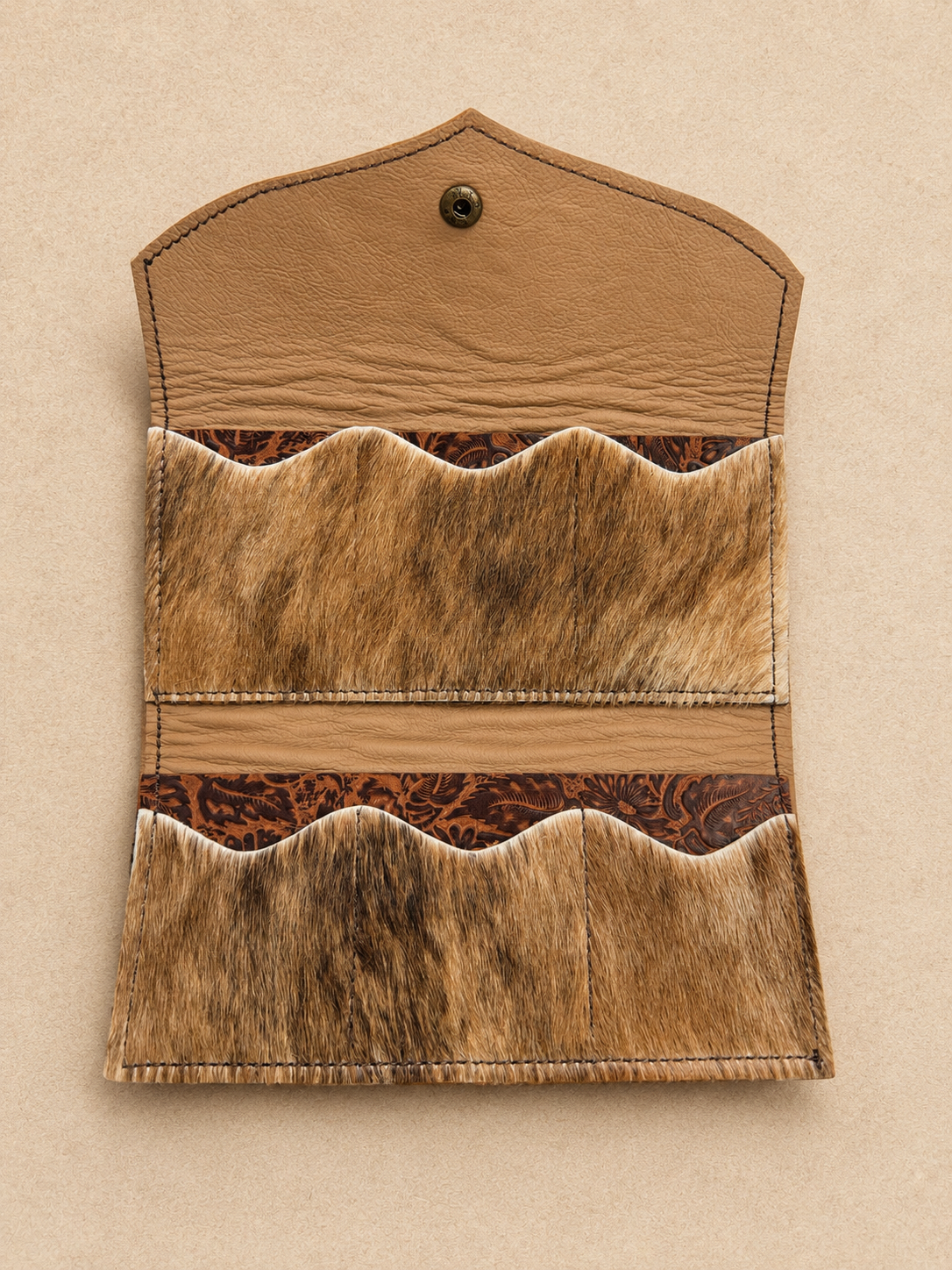 Brown embossed leather wallet
