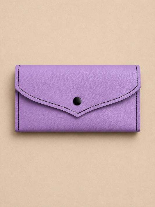 Purple leather wallet